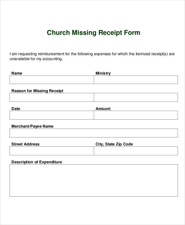 lost-receipt-form-template-simple