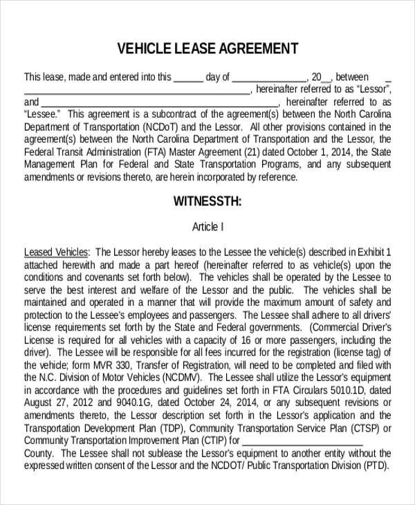 Truck Rental Agreement Template Printable Templates