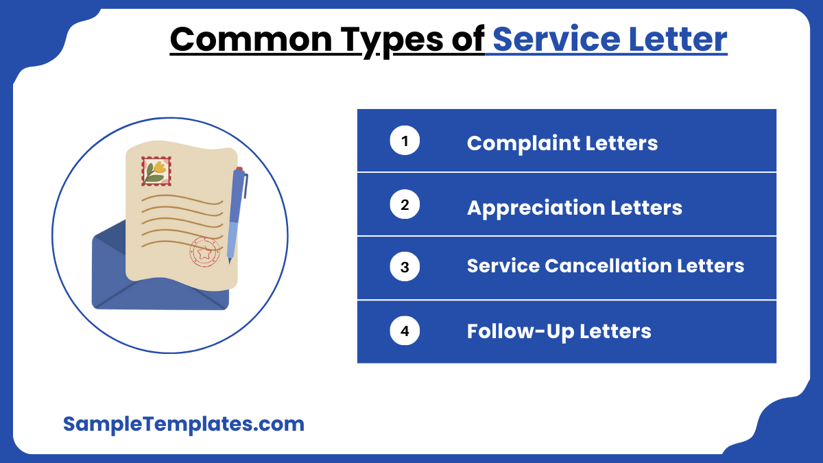 common types of service letter