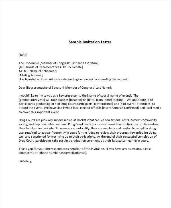 community event invitation letter