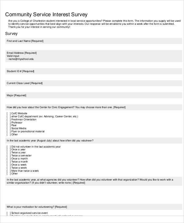 community service survey form1