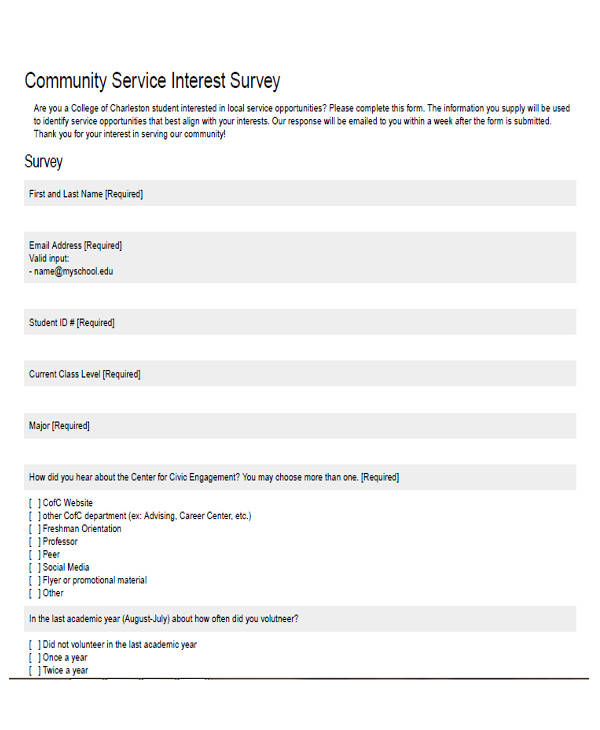 community service survey form2