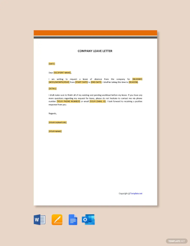 company leave letter template