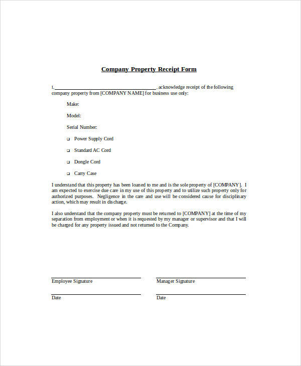 lost form invoice Sample Receipt Forms Doc in 17