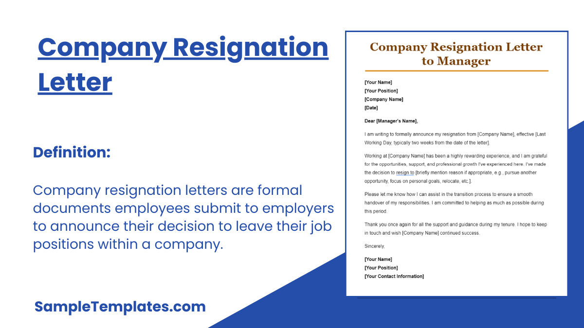 Company Resignation Letter