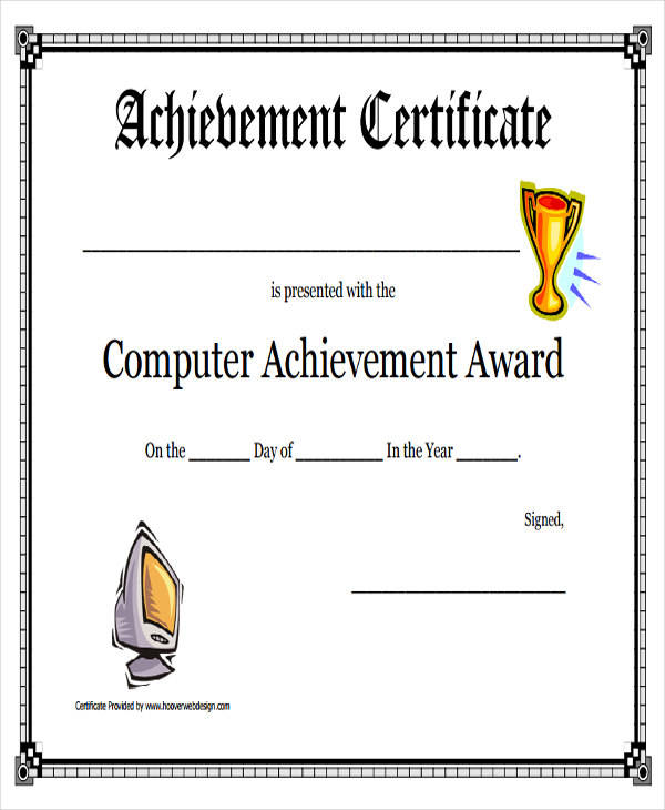 computer achievement award certificate1