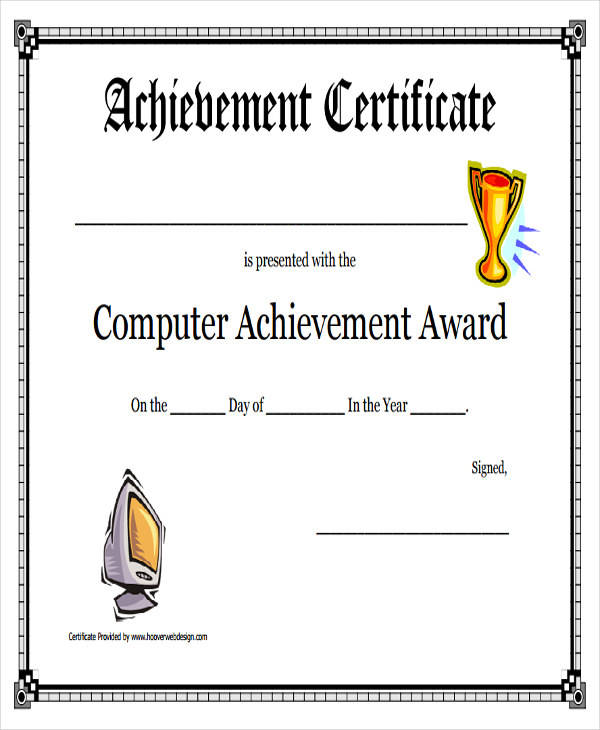computer achievement award certificate2