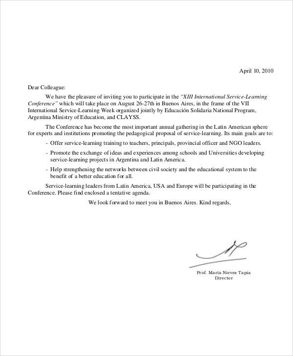 Sample Conference Letter