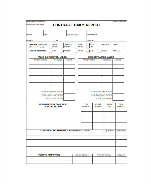 contract daily report1