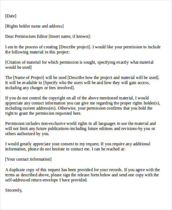 copyright permission request letter