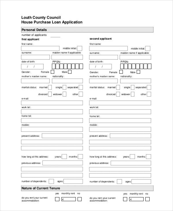 council house application form