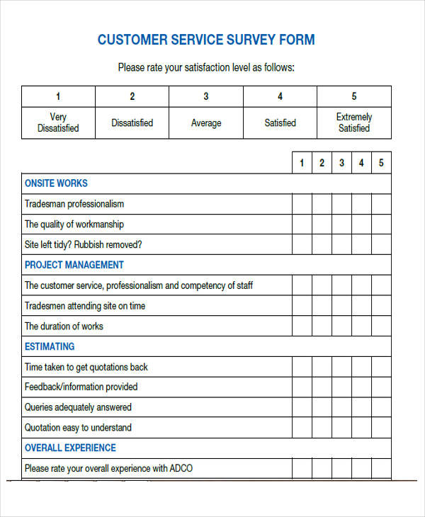 Free Printable Survey Forms Free Printable Templates