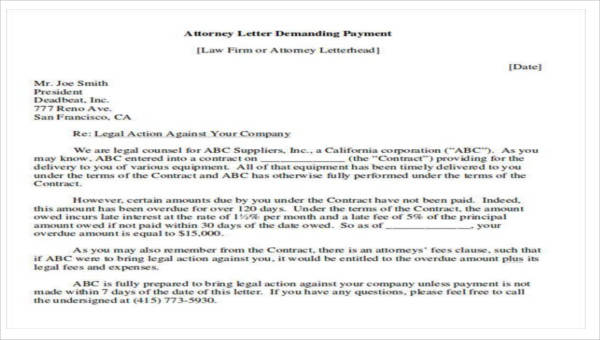 Legal Demand Letter Example