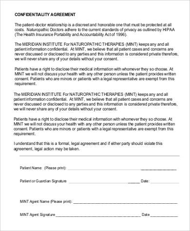 doctor patient confidentiality agreement
