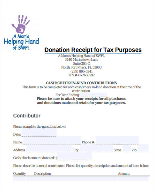Donation Tax Receipt Template Word Fabulous Printable Receipt Templates