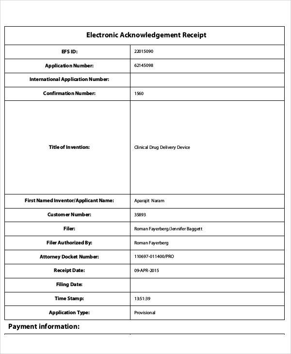 FREE 29  Sample Payment Receipt Templates in MS Excel MS Word