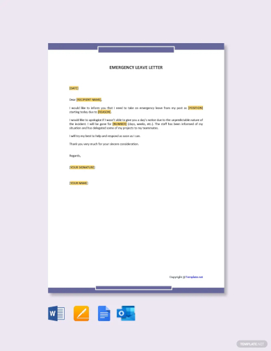 emergency leave letter template