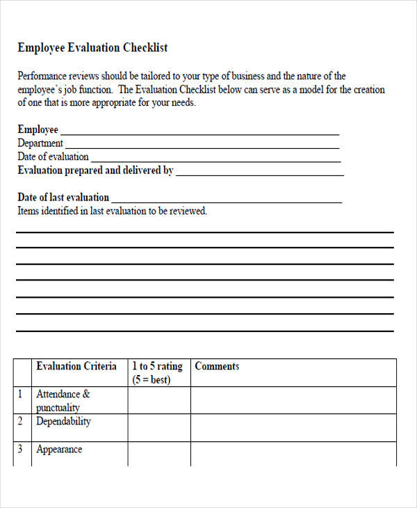 employee accounting evaluation form