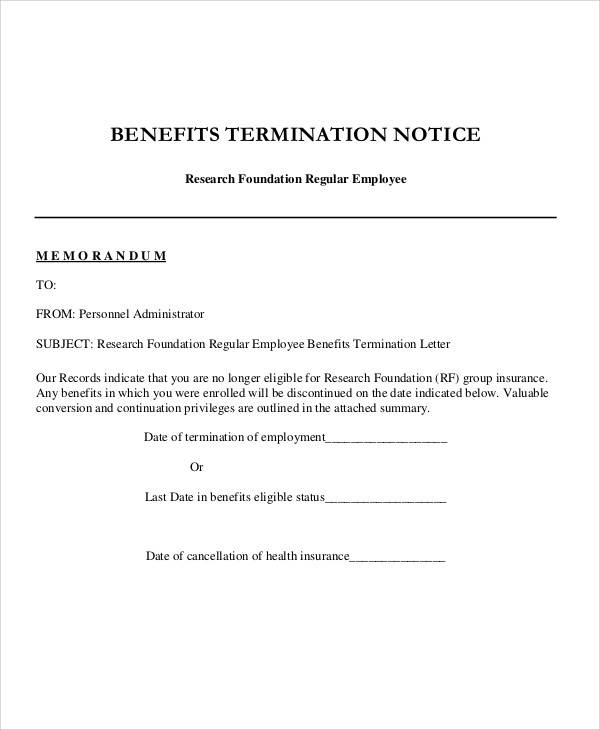 Health Insurance Termination Letter To Employee Health Tips Music 