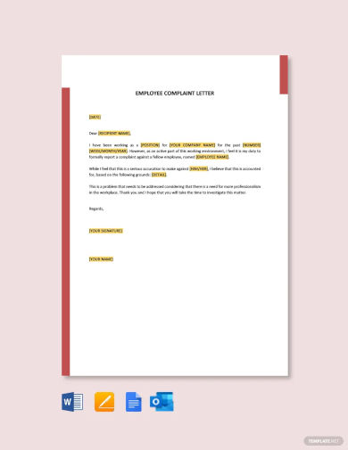 employee complaint letter template