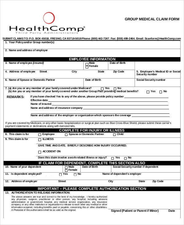employee medical information form