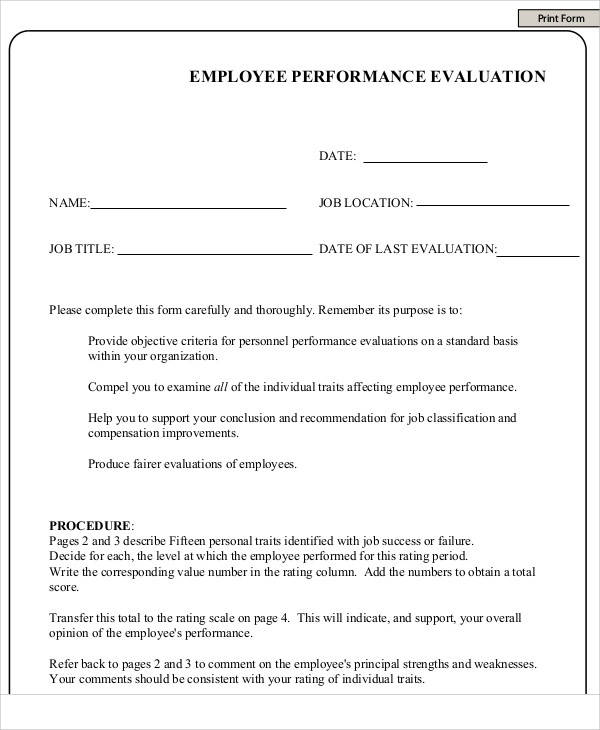 employee performance evaluation form1