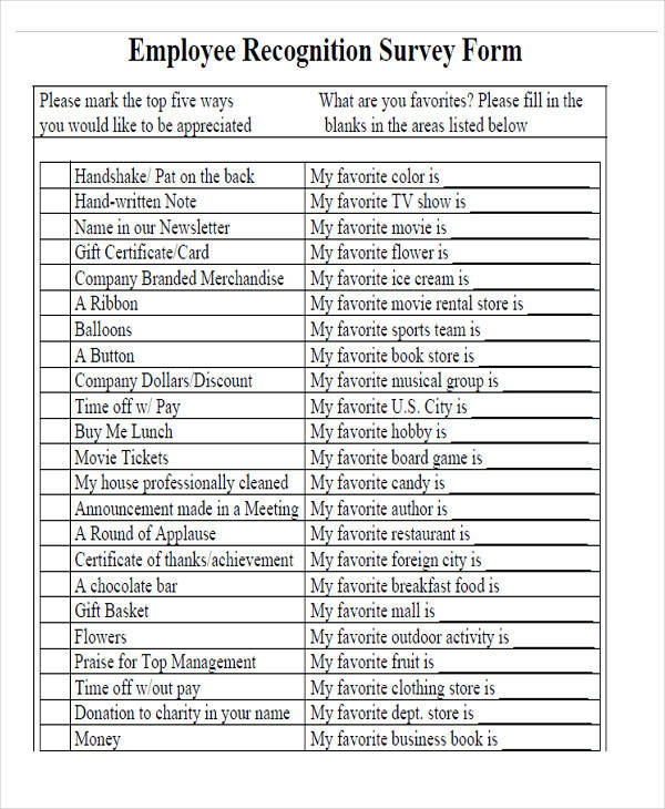 Free 8 Printable Survey Forms In Pdf Ms Word