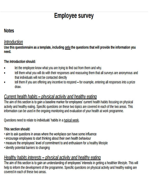 sample cover letter for employee survey