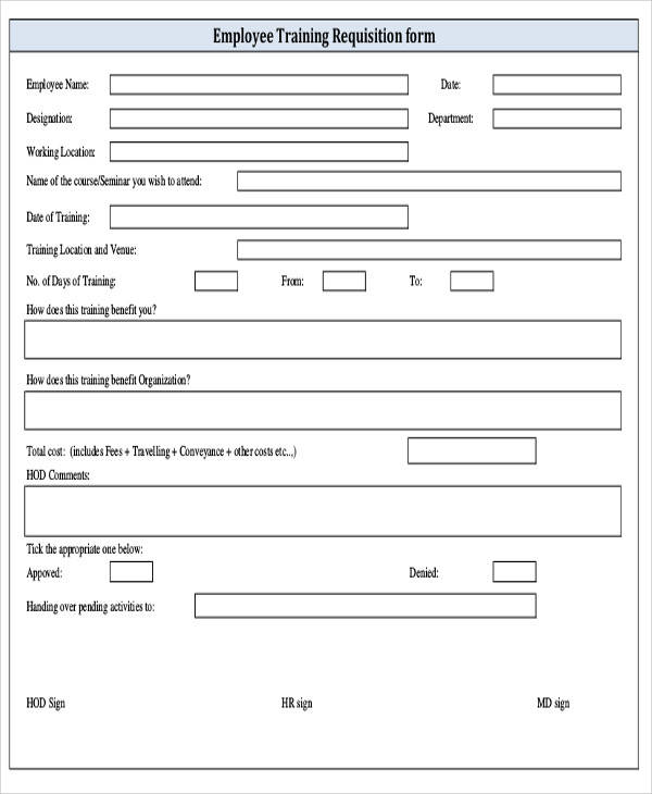 Sample Requisition Form Template 8819