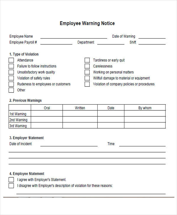 employee warning notice format2