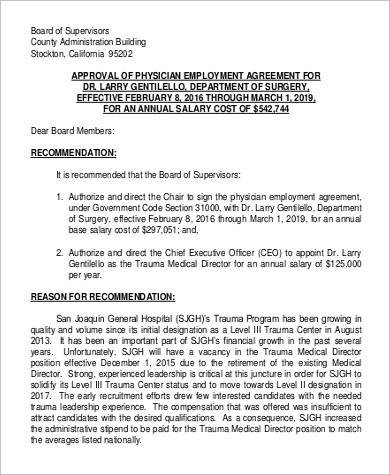 employment agreement letter to download