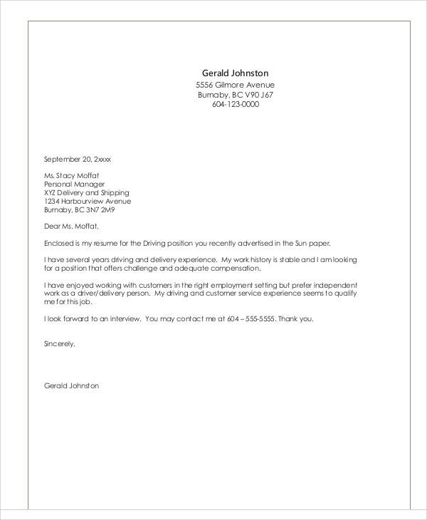 sample cover letter for employment consultant