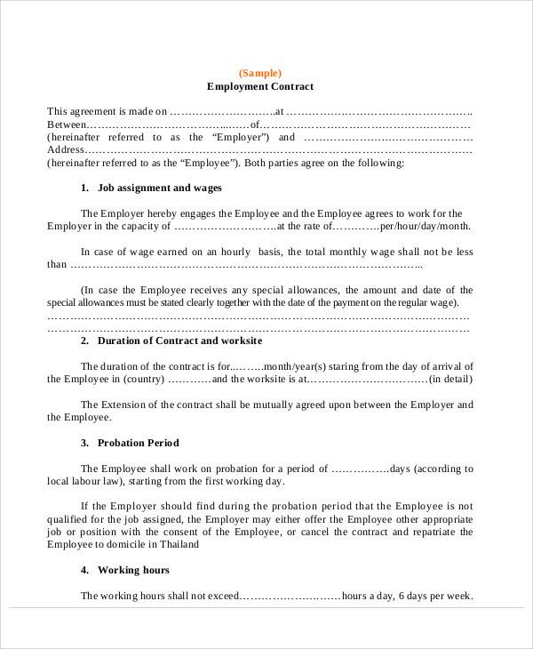employment contract agreement letter2