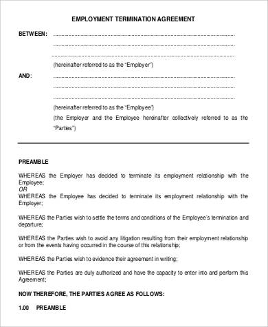 employment termination agreement
