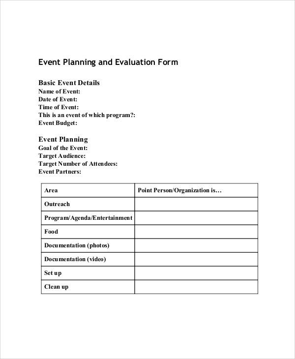 event planner evaluation form1