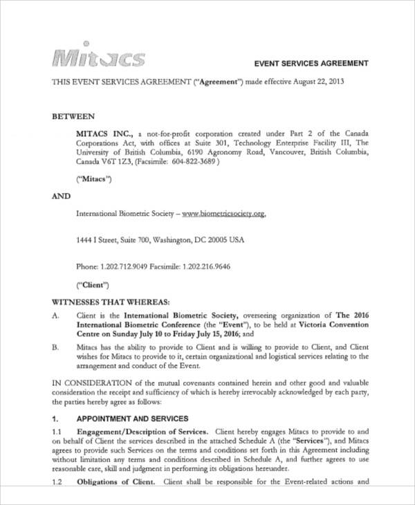 event services agreement
