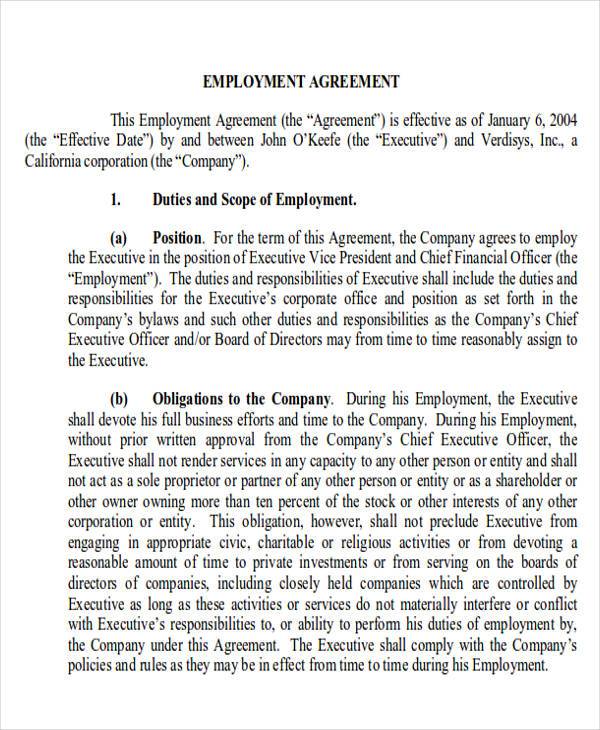 executive employment agreement