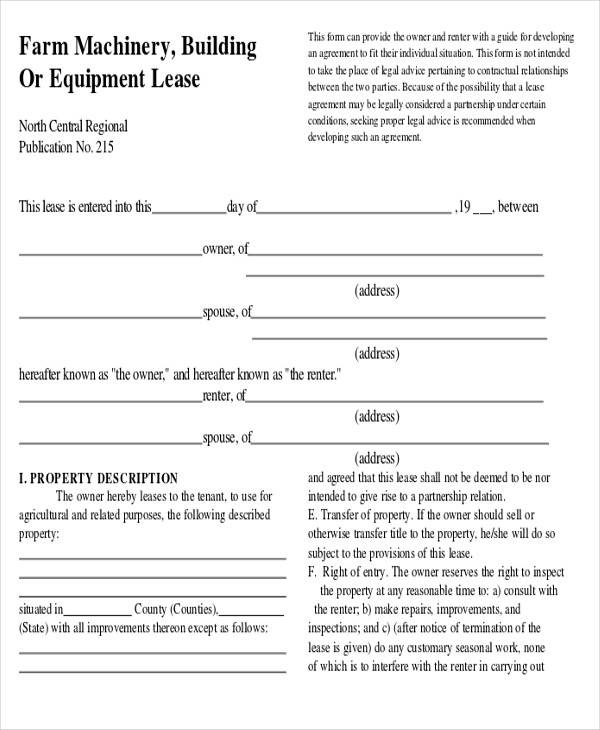 farm machinery equipment lease agreement2