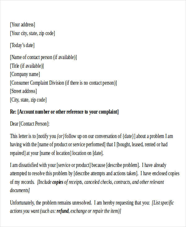 formal business complaint letter1