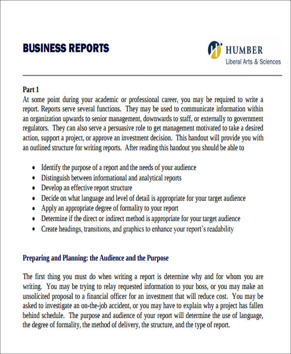 business report writing service