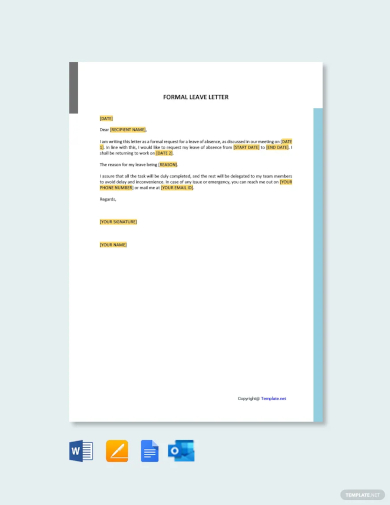 formal leave letter template