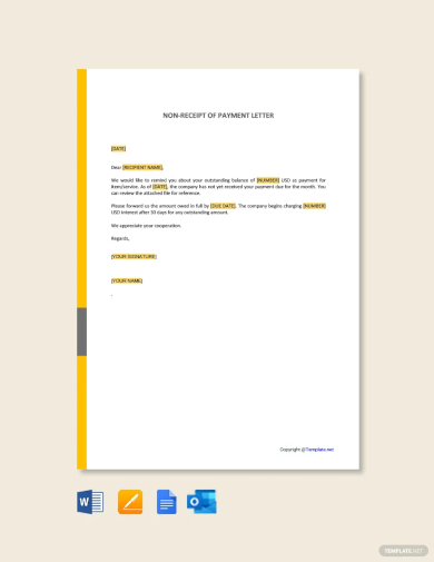 free nonreceipt of payment letter template