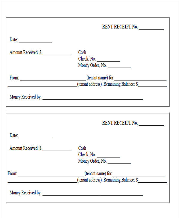 free printable rent receipts of payment