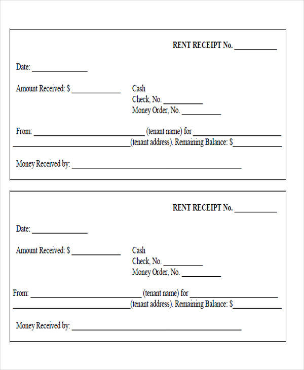 Rent Payment Receipt Template Word Simple Receipt Forms