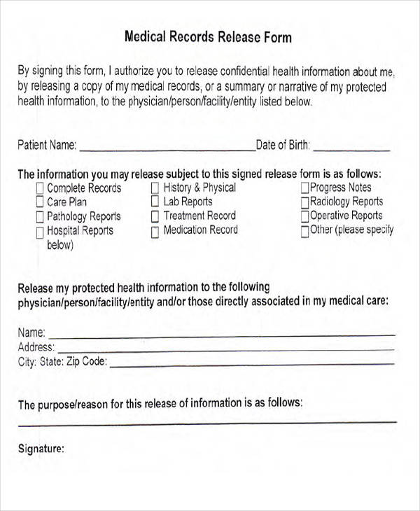 generic medical release form1