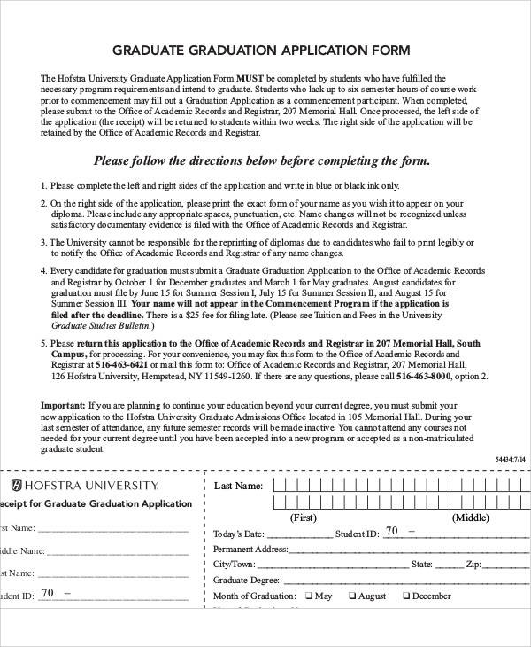 graduate application form 