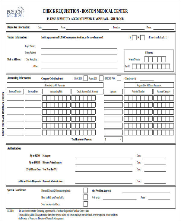 grant check requisition form