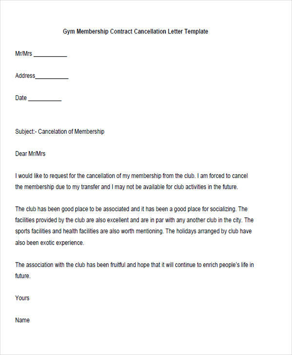 Free 5 Sample Membership Resignation Letter Templates In Pdf Ms Word