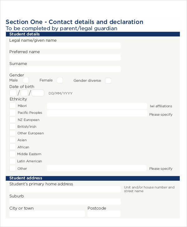 home education application form
