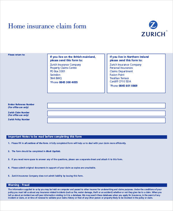 Fire Insurance Claim Form Filled Example Fire Insurance